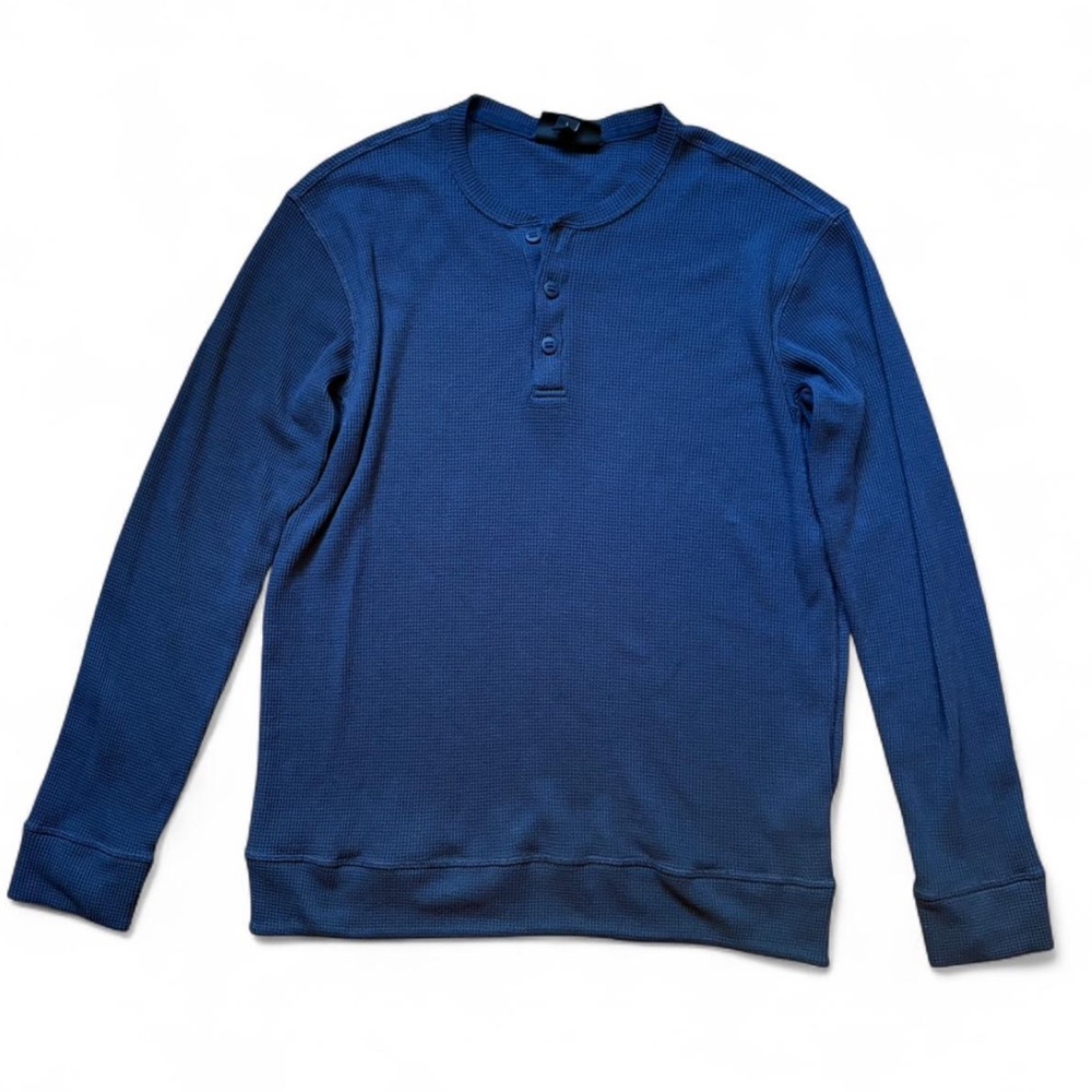 Men’s Patagonia Wool Blend Henley sweater waffle knit recycled polyester LG